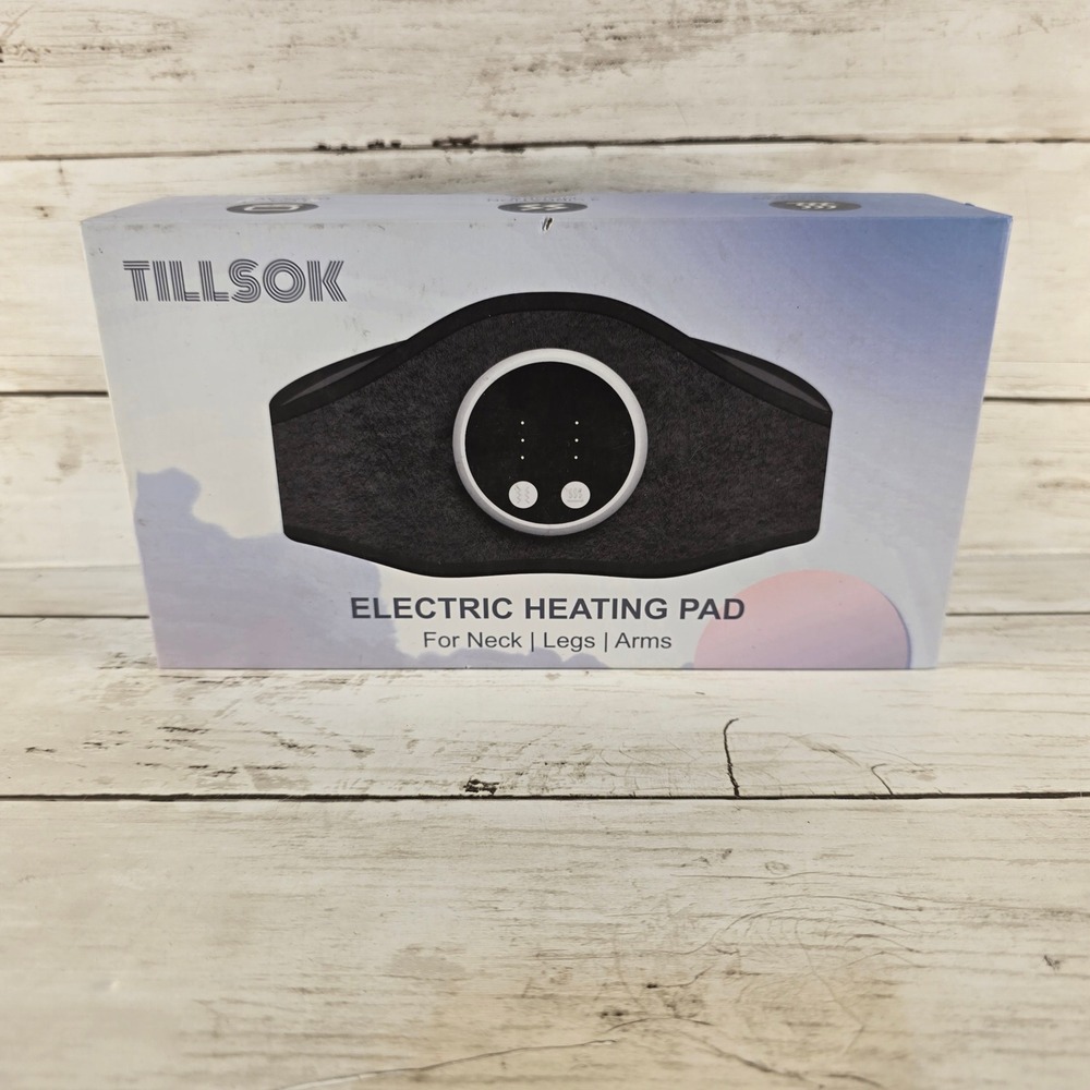 Tillsok Electric Heating Pad Vibration Massage Belt Neck Leg Arm Black T-EBM-1